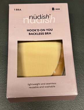 WU92 Size B Nüdish Hookd On You Backless Adhesive Bra Nude,